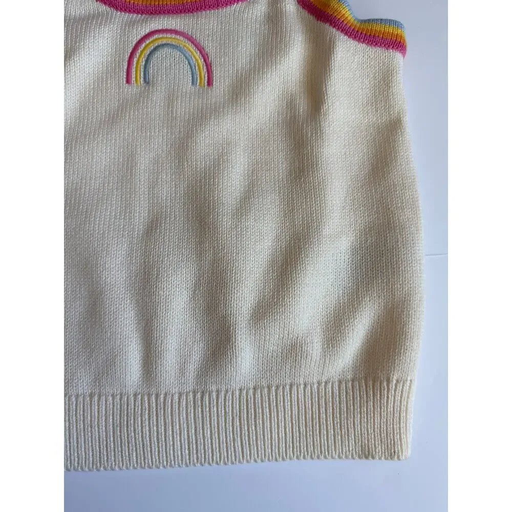 Old Navy Knit Embroidered Cardigan & Tank Top Set 100% Cotton Girls Small 6-7